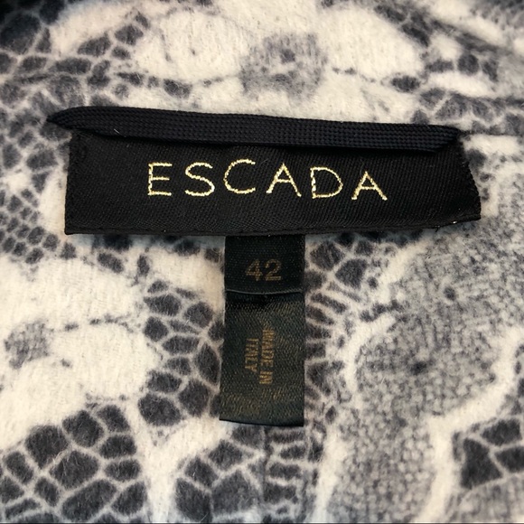 ESCADA Black Wool Lace Print Jacket - Picture 6 of 9